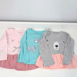 First Impressions Long Sleeve T-shirt Bundle Pink Grey and Blue Size 24 Months